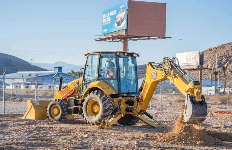 Backhoe digging